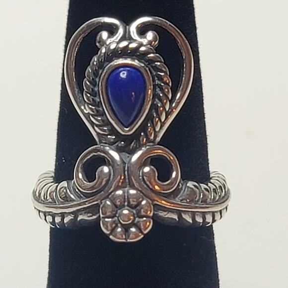 Vintage Carolyn Pollack (Relios)  Sterling Blue Cabochon Ring - Picture 11 of 11